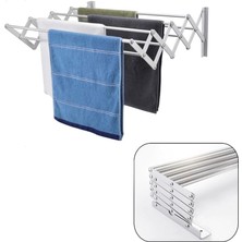 Leaf Shop Çamaşır Balkon Kurutma Askısı Akordiyon Elbise Kurutmalık 70CM-9 Çubuk Alüminyum Duvar Montajlı