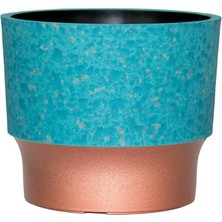 Leaf Shop Hc Companies Sprite Yuvarlak Bitki Saksısı, 17,7 cm (7 Inç) Sprite Yuvarlak Bitki Saksısı, Drenajlı, Iç Mekan Dış Mekan Bitkileri Için, Turkuaz