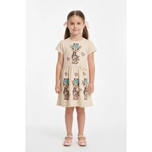 New Kids Baskılı Kız Çocuk Elbise