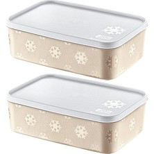 Leaf Shop 2'li Set No Frost Saklama Kabı Latte 1600 ml