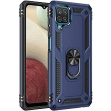 Leaf Shop Samsung Galaxy A12 Kılıf Silikon Darbeye Karşı Dayanıklı Koruma Tank Kap Mavi