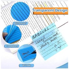 Leaf Shop Şeffaf Renkli Yapışkanlı Not Kağıdı Çizgili Karenot (Yeşil 3)