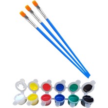 Leaf Shop Doğal Seramik Hamuru 3 Adet Fırça Akrilik Boya. Çocuk Resim Seti Yağlı Boya, Guaj, Sulu Boya Fırçası Beyaz