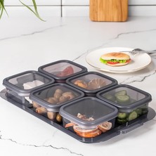 Leaf Shop 2043 Tepsili Kahvaltılık Kapaklı Kahvaltılık 6 Bölmeli Sızdırmaz Kapaklı Bölmeli Füme