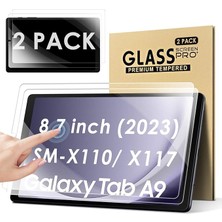 Leaf Shop 2 Adet Tam Ekran Koruyucu Folyo Samsung Galaxy Tab A9 8,7 Inç 2023 Için Ekran Koruyucu 9h Sertlik Çizilmez Kabarcıksız Folyo Cam Samsung SM-X110/X115/X117 Için