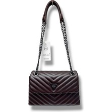 Janussi 2004-26 Deri Kabartma Dikişli Omuz Askılı Kadın Çanta