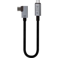 Leaf Shop 40GBPS 240W 4.0 Thunderbolt L Shape Type-C To Type-C Şarj, Data ve 8k 60Hz Data Transfer Kablosu Tip C 30 cm - PD240W