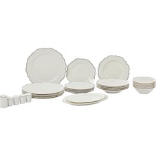 Leaf Shop Pierre Cardin Porselen Darıa Sılver Yemek Takımı Gümüş 12 Kişilik