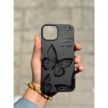 Leaf Shop 15 Ile Uyumlu Desen Tasarımlı Yüksek Kalite Lansman Içi Kadife Kılıf (Siyah Yazılı Kelebek)