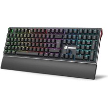 Leaf Shop Gamebooster G908 Bolt Rainbow Aydınlatmalı Blue Switch Mekanik Bileklikli Oyun Klavyesi, Siyah