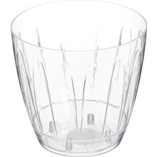 Leaf Shop OR02 Şeffaf Orkide Saksısı Tabaklı 14,3cm, 1.5 Litre Şeffaf