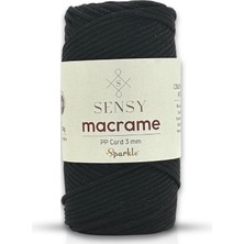 Sensy Simli Polyester Makrome Ipi 3 mm 250 gr Supla Ip ve Çanta Ipliği Polyester Makrome Ipliği