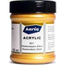 Leaf Shop Akrilik Boya Restorasyon Altın Yaldız Varak Efekt 190 ml