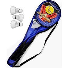 Leaf Shop Çantalı Bedminton Seti 2 Raket 3 Top Badminton Seti Mavi Renk Renkli