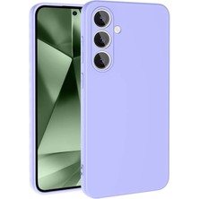 Leaf Shop Aksesuar Galaxy S Serisi Mara Lansman Kapak – Ultra Koruma Kadife Iç Dokulu Yumuşak Silikon Kılıf (Lila, Galaxy S25)