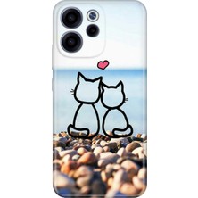 Nurdic Oppo Reno 15 - 15F 5g Kılıf 0.4 mm Lazer Kesim Silikon Kapak Kedilerin Aşkı