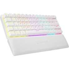 Leaf Shop Ally K11 Beyaz Rainbow Q Bilek Destekli Red Switch Gaming Oyuncu Klavye