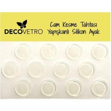 Leaf Shop Yapışkanlı Silikon Cam Kesme Tahtası Ayağı 18 mm