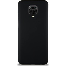 Leaf Shop Iletişim Xiaomi Redmi Note 9 Pro ile Uyumlu Kapak ile Uyumlu Içi Kadife Lansman Silikon Kılıf - Siyah