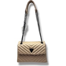 Janussi 2004-26 Deri Kabartma Dikişli Omuz Askılı Kadın Çanta