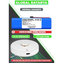 Global Batarya Lydsto R1 Vacuum Uyumlu Akıllı Robot Süpürge Bataryası 14.4V 5200MAH Li-Ion Pil (Orijinal Kapasite)
