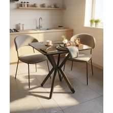 Sofex Mutfak Cafe Balkon Bahçe Restoran Yemek Masası 70X70 Metal Ayak 1.kalite