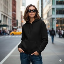 Etoile Studio Sweatshirt Unisex 2 Iplik Kapşonlu Fermuarlı Siyah