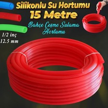 Leaf Shop Bahçe Çeşme Su Hortumu Iç Çap 1/2 Naturel Silikonlu Sulama Araç Yıkama Hortum 15 Metre