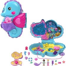Leaf Shop Pocket™ Babam ve Ben™ Denizatı Çanta Polly Pocket Babam ve Ben Denizatı Çanta, 2 Mikro Bebek, Evcil Hayvanlar ve 13 Aksesuar, 2'si 1 Arada Çanta ve Oyuncak ile Shani HWP03