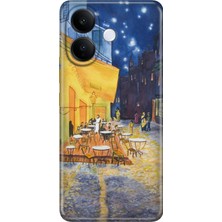 Nurdic Vivo V60 Lite 5g Kılıf 0.4mm Uyumlu Lazer Kesim Silikon Kapak Night Cafe