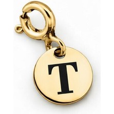 Silveranka 925 Ayar Gümüş T Harfi Kolye Ucu - Charm