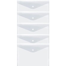 Leaf Shop Şeffaf Çıtçıtlı Zarf Dosya 5 Adet