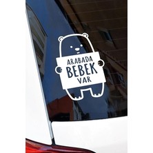Leaf Shop Major Selection Arabada Bebek Var Ayıcık 16X12 cm Sticker Araba, Motorsiklet, Laptop, Cam Sticker