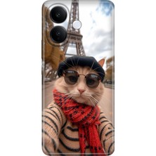 Vivo V60 Lite 5g Kılıf Desenli Baskılı Tpu Rubber Kapak Selfie Cat