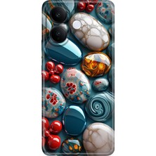 Senada Vivo V60 Lite 5g Kılıf Desenli Baskılı Tpu Rubber Kapak Çakıl Taşları