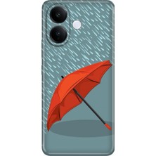 Nurdic Vivo V60 Lite 5g Uyumlu Kılıf Silikon Desenli Tam Koruma Resimli Kırmızı Şemsiye