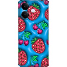 Senada Vivo V60 Lite 5g Kılıf Desenli Baskılı Tpu Rubber Kapak Kiraz Çilek