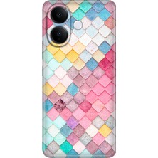 Nurdic Vivo V60 Lite 5g Kılıf 0.4mm Lazer Kesim Silikon Kapak Renkli Çatı