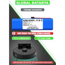 Global Batarya Omix Mixbot Pro Uyumlu Akıllı Robot Süpürge Bataryası 14.4V 6400MAH Lityum Iyon Pil (Yüksek Kapasite)