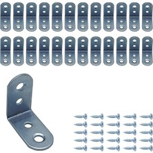 Leaf Shop 25 Ad. L Demir Gönye Köşebent 15X27X27MM - Mobilya Dolap Raf Masa Çekmece Köşe Sabitleme Birleştirme