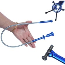 Leaf Shop Spiral Esnek Mıknatıslı Işıklı Kancalı Kıskaç 62CM Manyetik Vida Tutucu Güçlü Çelik Çene