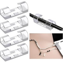 Leaf Shop 60 Adet Kablo Düzenleyici Sabitleyici Yapışkanlı Organizer Klips Seti