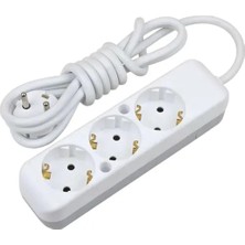 Leaf Shop 3lü Üçlü 5 Metre Uzatma Kablolu Anahtarsız Topraklı Grup Priz Uzatma Kablosu