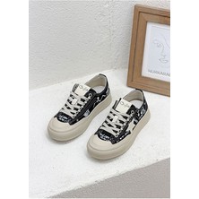 Guja 26Y312-1 Kadın Baskılı Jean Sneaker Spor Ayakkabı Siyah