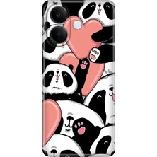 Nurdic Vivo V60 Lite 5g Kılıf 0.4mm Lazer Kesim Silikon Kapak Sevimli Panda