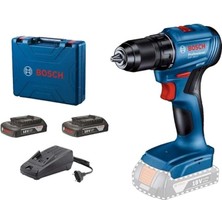 Leaf Shop Professional Gsr 185-LI Akülü Delme Vidalama Makinesi (18 Volt, 2 x 2,0 Ah Akü, Şarj Cihazı, Yumuşak/sert Tork: 21/50 Nm; L-Case Plastik Çanta)