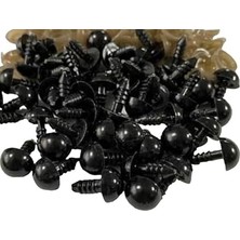 Leaf Shop Amigurumi Kilitli Göz Saf Siyah 6 mm 100 Çift