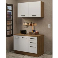 T Designo Milot Çok Amaçlı Dolap-Mikrodalga-Erzak-Airfryer-Mutfak-Kiler Dolabı-Kahve KÖŞESI-BEYAZ-120 cm