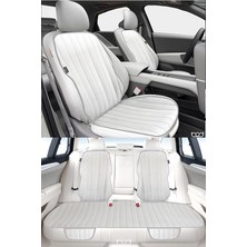 Leaf Shop Vodina Serisi Tay Tüyü Cepli Oto Koltuk Minder Seti Koltuk Koruma Kılıfı Ön Arka Set Gri