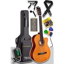 Leaf Shop CG-390M-XBAG Klasik Gitar 4/4 Sap Ayarlı Kesik Kasa (Çanta Tuner Askı Capo Metod Pena)